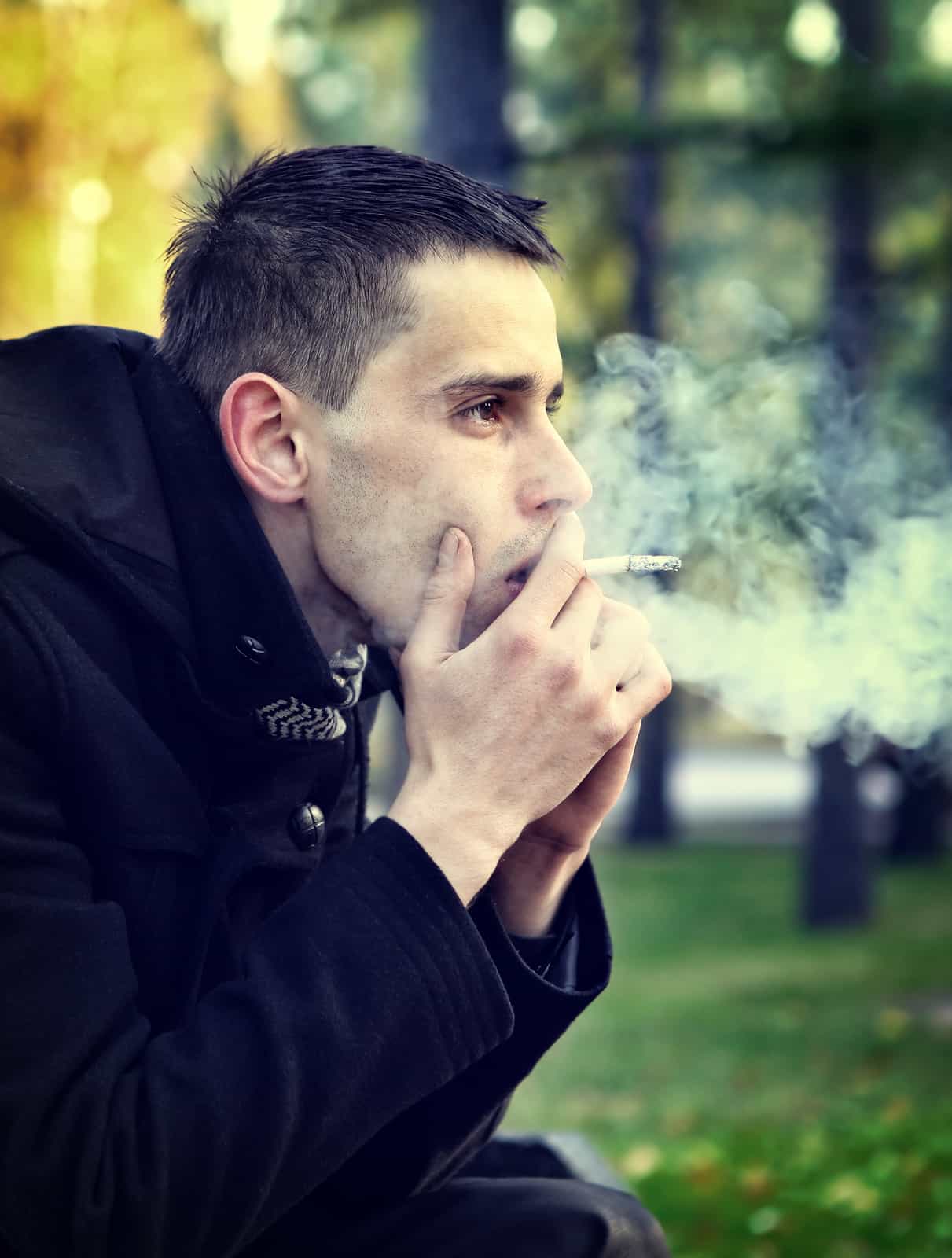 Sad Man With Cigarette